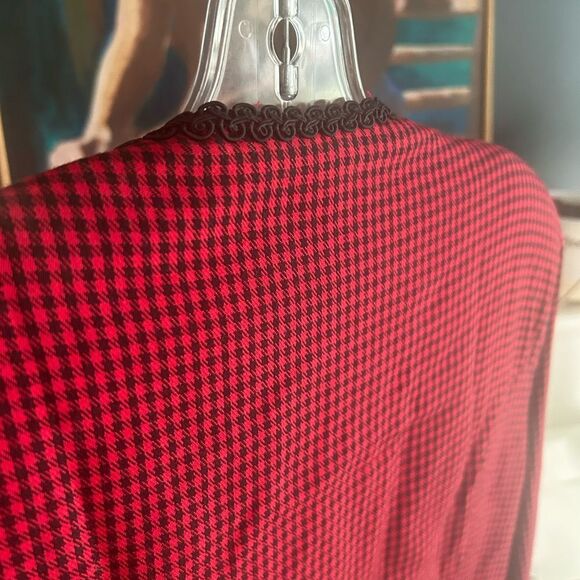 Jessica Howard Red and Black Houndstooth Jacket 12 - Picture 11 of 16